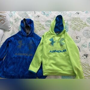 Youth Medium Under Armour Kids' Hoodies - Neon Yellow & Blue Digi-camo